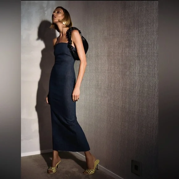 Zara Fitted ZW Denim Dress - Picture 12 of 14